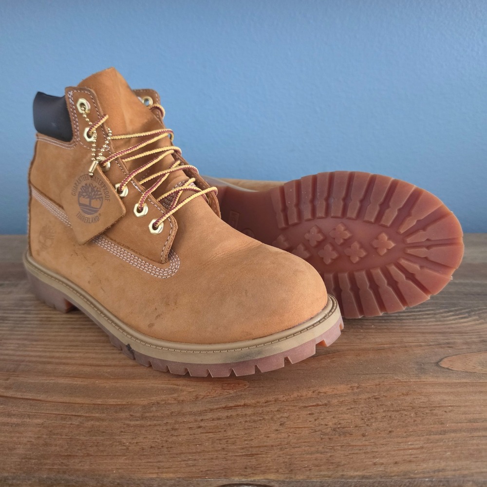 Timberland Mens 6 Inch Premium Waterproof Boots Wheat Tan Nubuck Soft Toe 7.5